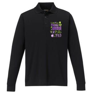 I Like My Mansions Haunted And My Tea A Bit Mad Halloween Performance Long Sleeve Polo