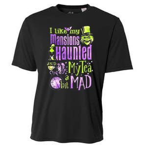 I Like My Mansions Haunted And My Tea A Bit Mad Halloween Cooling Performance Crew T-Shirt