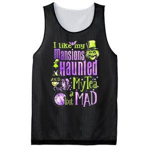 I Like My Mansions Haunted And My Tea A Bit Mad Halloween Mesh Reversible Basketball Jersey Tank