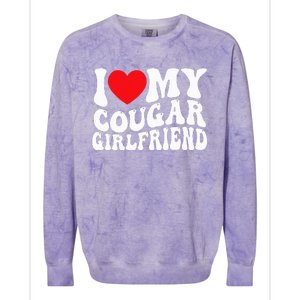 I Love My Cougar Girlfriend Groovy Retro Colorblast Crewneck Sweatshirt