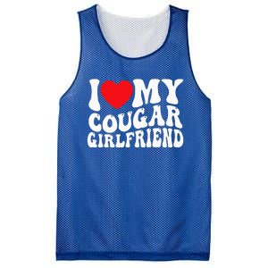 I Love My Cougar Girlfriend Groovy Retro Mesh Reversible Basketball Jersey Tank