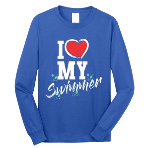 I Love My Swimmer Swim Team Mother Mama Funny Swimming Gift Long Sleeve Shirt