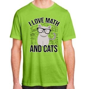 I Love Math And Cats Funny Adult ChromaSoft Performance T-Shirt