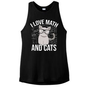 I Love Math And Cats Funny Ladies PosiCharge Tri-Blend Wicking Tank