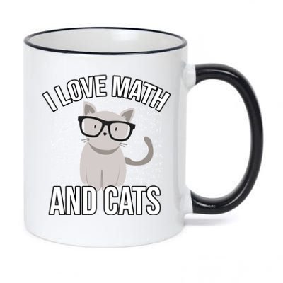 I Love Math And Cats Funny 11oz Black Color Changing Mug