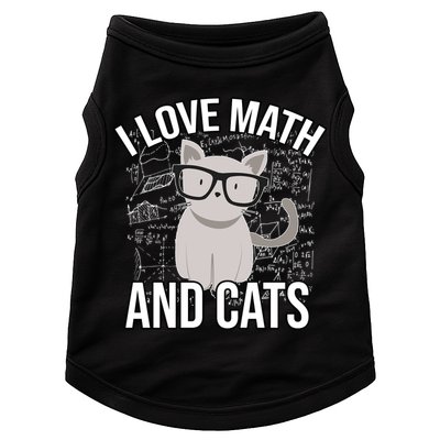 I Love Math And Cats Funny Doggie Tank