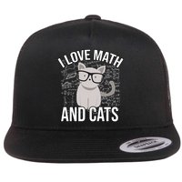 I Love Math And Cats Funny Flatbill Hat
