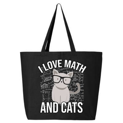 I Love Math And Cats Funny 25L Jumbo Tote