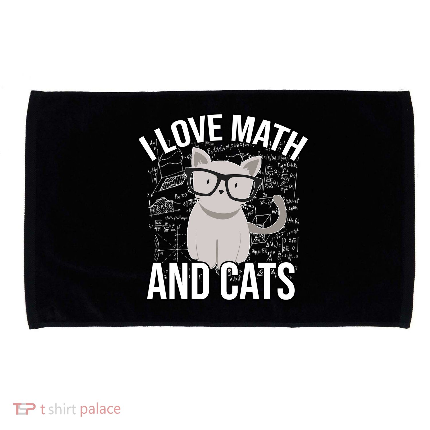 I Love Math And Cats Funny Microfiber Hand Towel