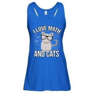 I Love Math And Cats Funny Ladies Essential Flowy Tank