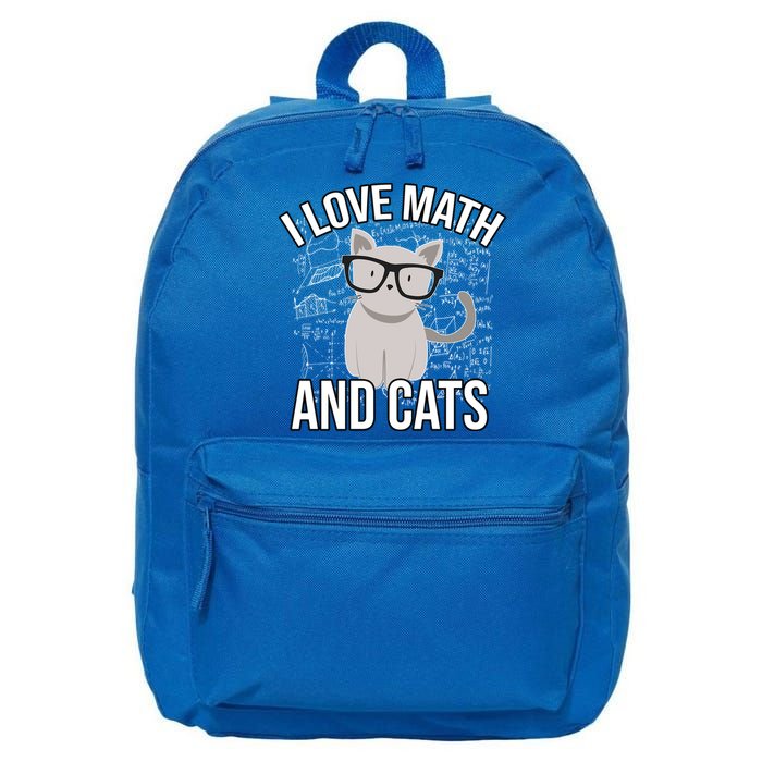 I Love Math And Cats Funny 16 in Basic Backpack