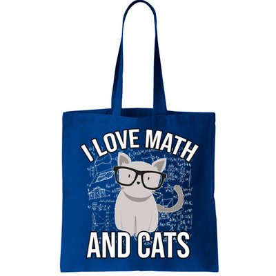 I Love Math And Cats Funny Tote Bag