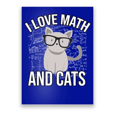 I Love Math And Cats Funny Poster