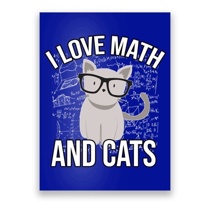 I Love Math And Cats Funny Poster