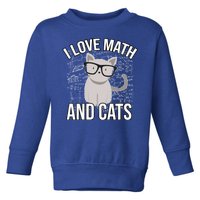 I Love Math And Cats Funny Toddler Sweatshirt