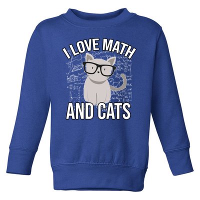 I Love Math And Cats Funny Toddler Sweatshirt