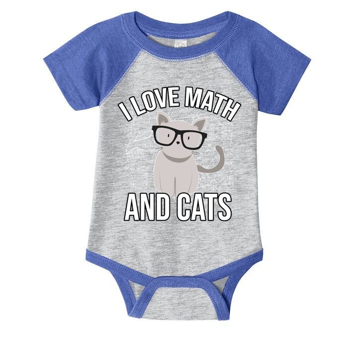 I Love Math And Cats Funny Infant Baby Jersey Bodysuit