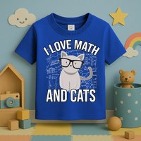 I Love Math And Cats Funny Toddler T-Shirt