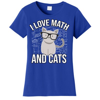 I Love Math And Cats Funny Women's T-Shirt