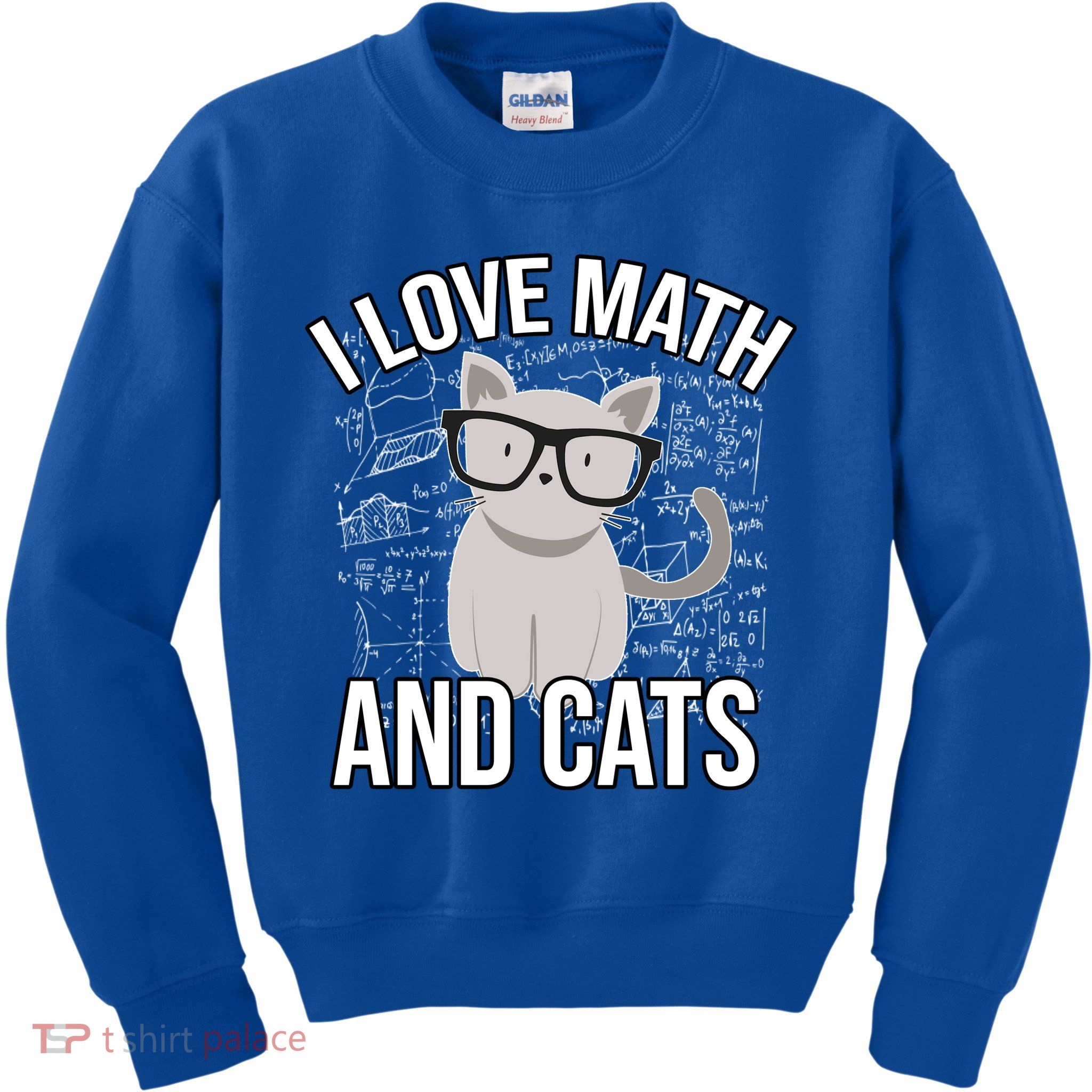 I Love Math And Cats Funny Kids Sweatshirt