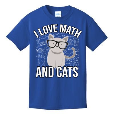 I Love Math And Cats Funny Kids T-Shirt