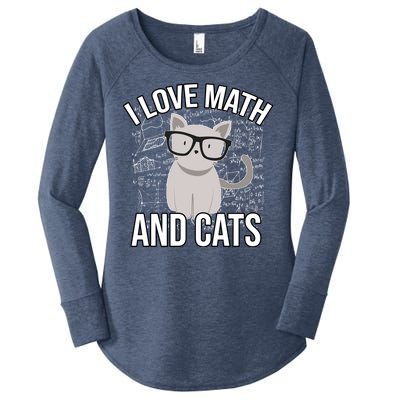 I Love Math And Cats Funny Women's Perfect Tri Tunic Long Sleeve Shirt