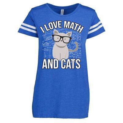 I Love Math And Cats Funny Enza Ladies Jersey Football T-Shirt