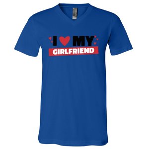 I Love My Friend Great Gift Funny Design Gift V-Neck T-Shirt