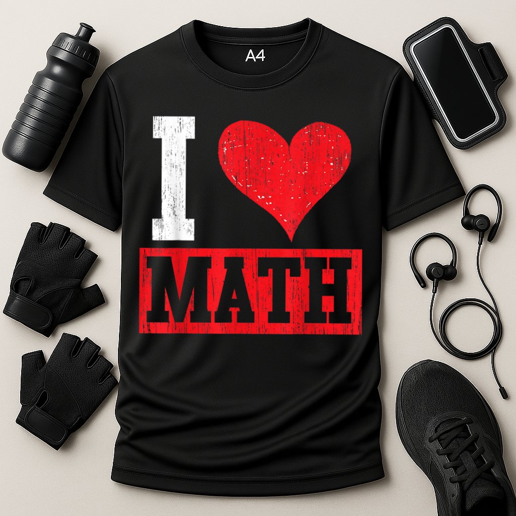 I Love Math Heart Math Cooling Performance Crew T-Shirt