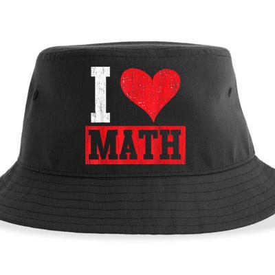 I Love Math Heart Math Sustainable Bucket Hat