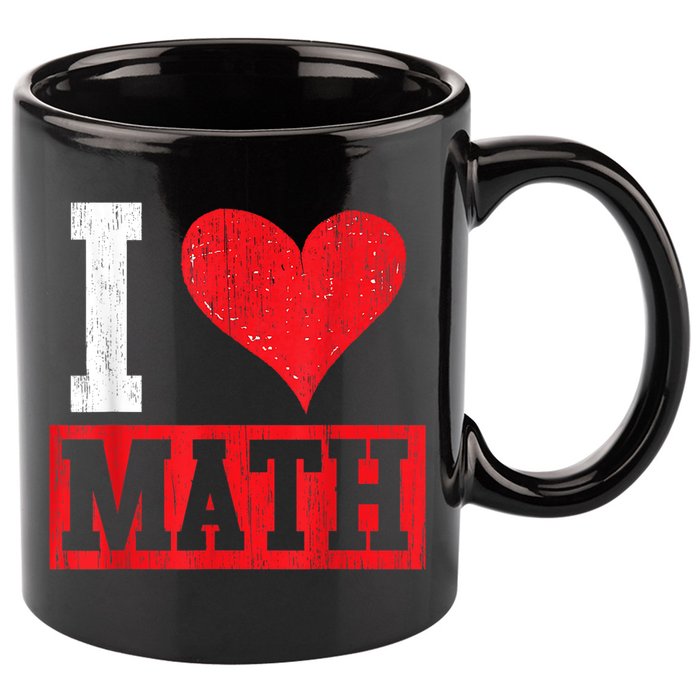 I Love Math Heart Math 11oz C Handle Ceramic Mug