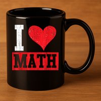 I Love Math Heart Math 11oz C Handle Ceramic Mug