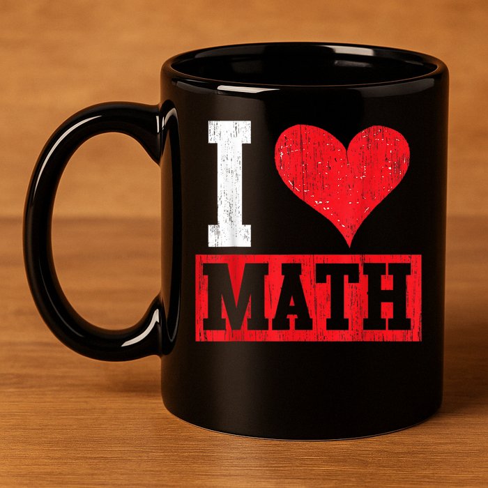 I Love Math Heart Math 11oz C Handle Ceramic Mug