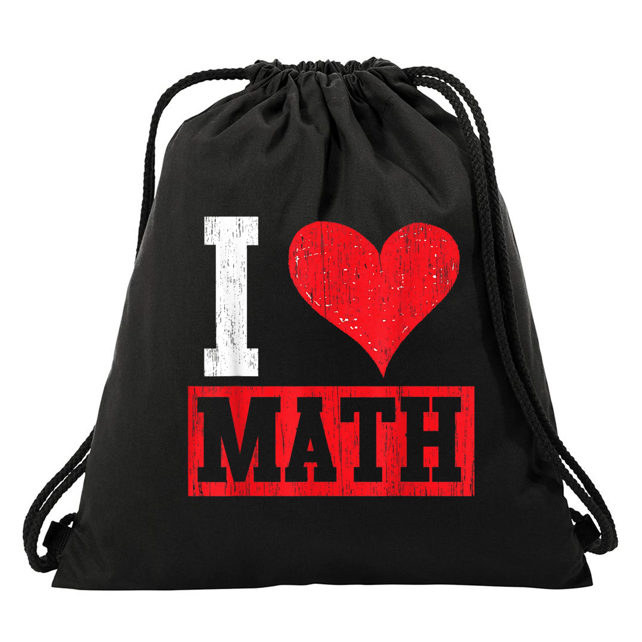 I Love Math Heart Math Drawstring Bag