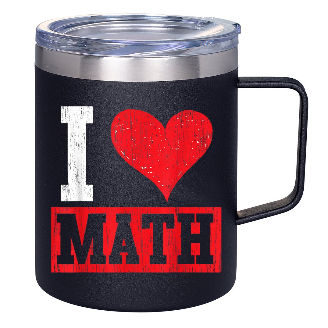I Love Math Heart Math 12oz Stainless Steel Coffee Mug