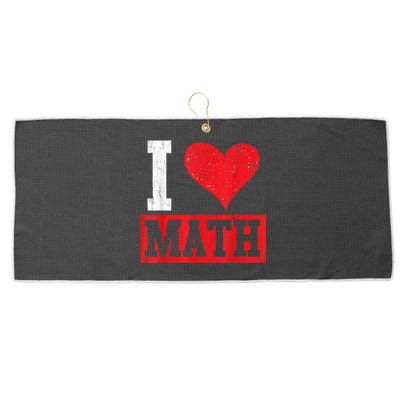 I Love Math Heart Math Large Microfiber Waffle Golf Towel