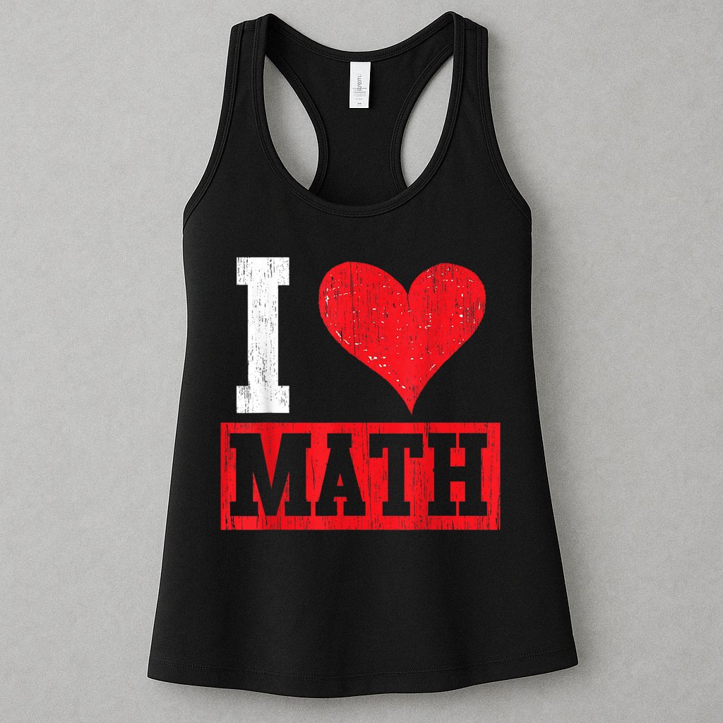 I Love Math Heart Math Womens Tank Top