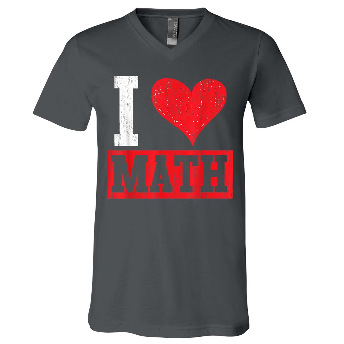 I Love Math Heart Math V-Neck T-Shirt