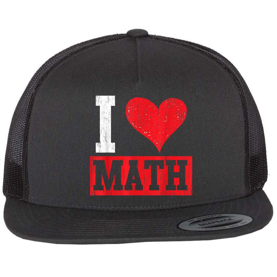 I Love Math Heart Math Flat Bill Trucker Hat