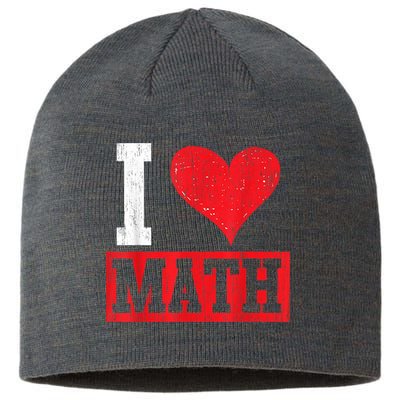 I Love Math Heart Math Sustainable Beanie