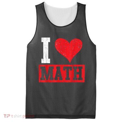 I Love Math Heart Math Mesh Reversible Basketball Jersey Tank