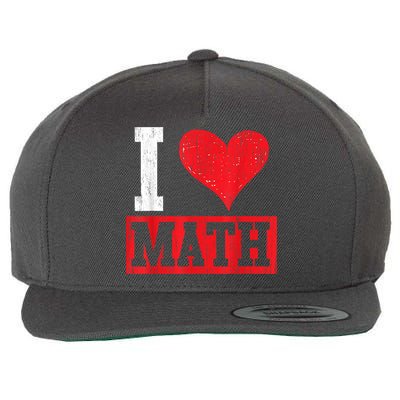 I Love Math Heart Math Wool Snapback Cap