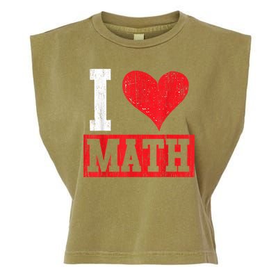 I Love Math Heart Math Garment-Dyed Women's Muscle Tee
