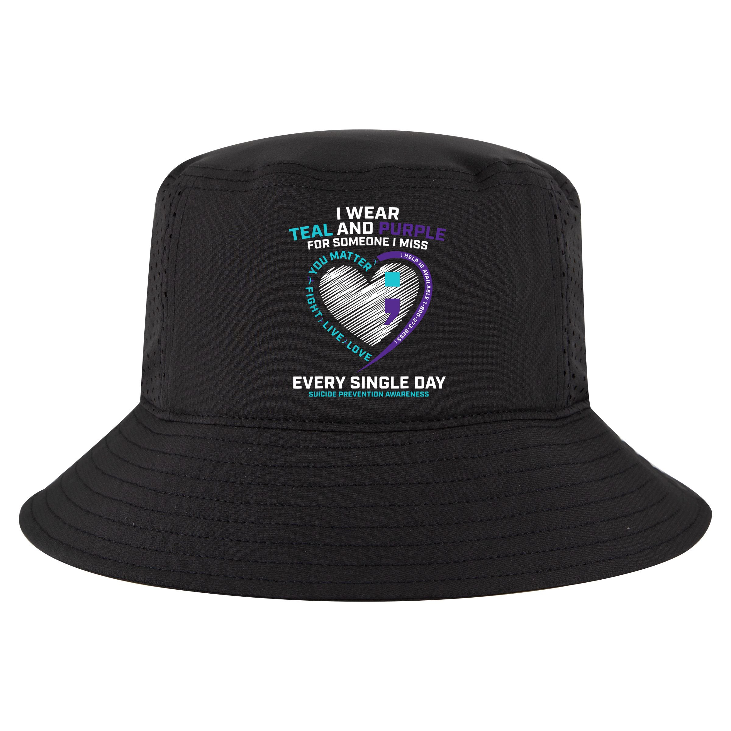In Loving Memory Semicolon Suicide Prevention Awareness Cool Comfort Performance Bucket Hat