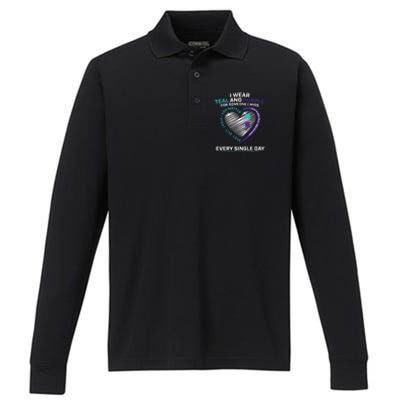 In Loving Memory Semicolon Suicide Prevention Awareness Performance Long Sleeve Polo