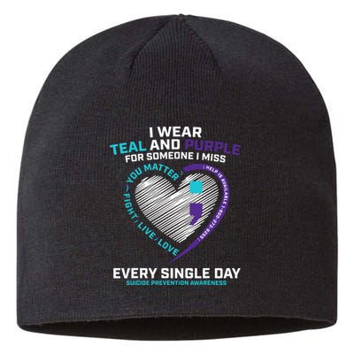 In Loving Memory Semicolon Suicide Prevention Awareness Sustainable Beanie