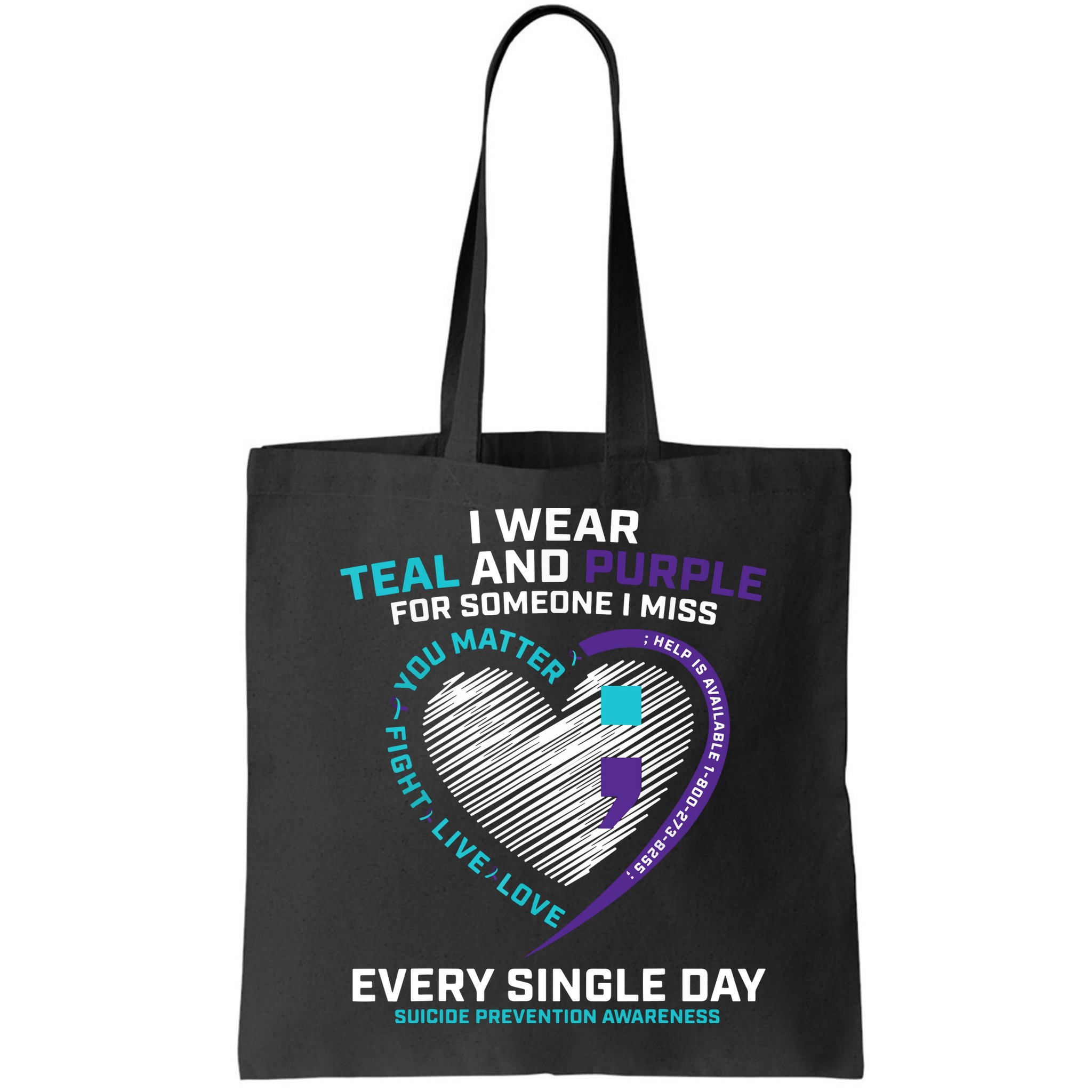 In Loving Memory Semicolon Suicide Prevention Awareness Bag
