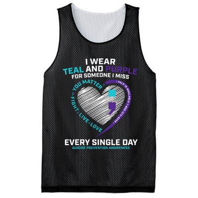 In Loving Memory Semicolon Suicide Prevention Awareness Mesh Reversible Basketball Jersey Tank
