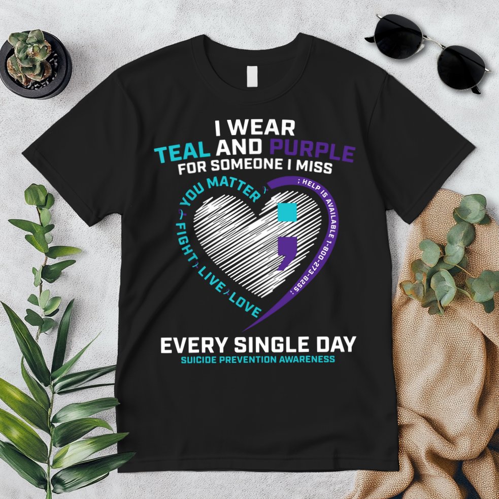 In Loving Memory Semicolon Suicide Prevention Awareness Premium T-Shirt