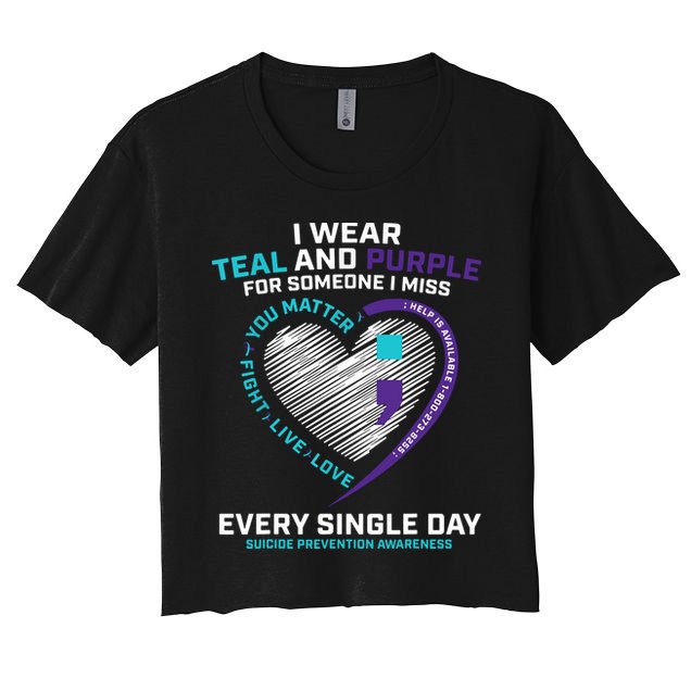 In Loving Memory Semicolon Suicide Prevention Awareness Crop Top